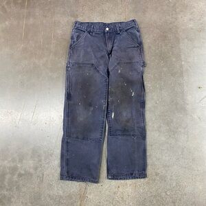 Dakota Carpenter Work Pants Navy Blue Double Knee Utility Mens 32x30